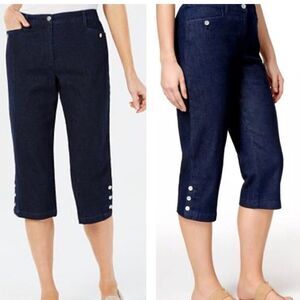 Karen Scott Comfort-Waist Denim Capri Pants 8P